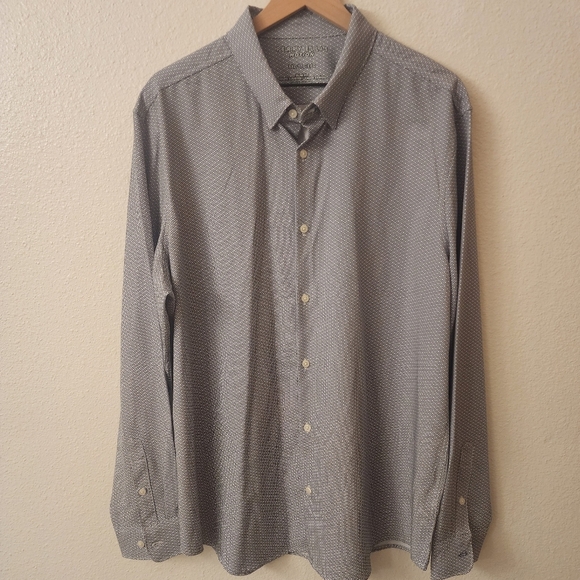 Perry Ellis Motion Slim Fit Geometric Button Down Shirt Mens XXL - Picture 1 of 8